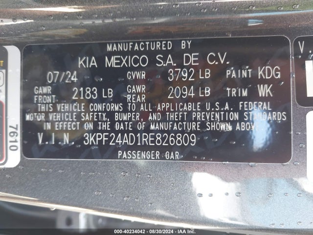 KIA Forte Lxs 2024 3KPF24AD1RE826809 Image 9