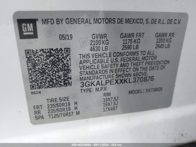 3GKALPEXXKL370876 GMC Terrain Slt