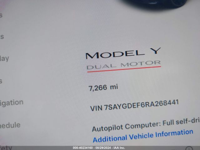 7SAYGDEF6RA268441 Tesla Model Y Performance Dual Motor All-wheel Drive