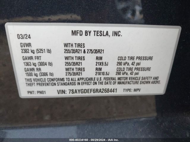 7SAYGDEF6RA268441 Tesla Model Y Performance Dual Motor All-wheel Drive