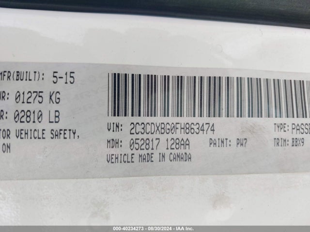Dodge Charger Se 2015 2C3CDXBG0FH863474 Image 9