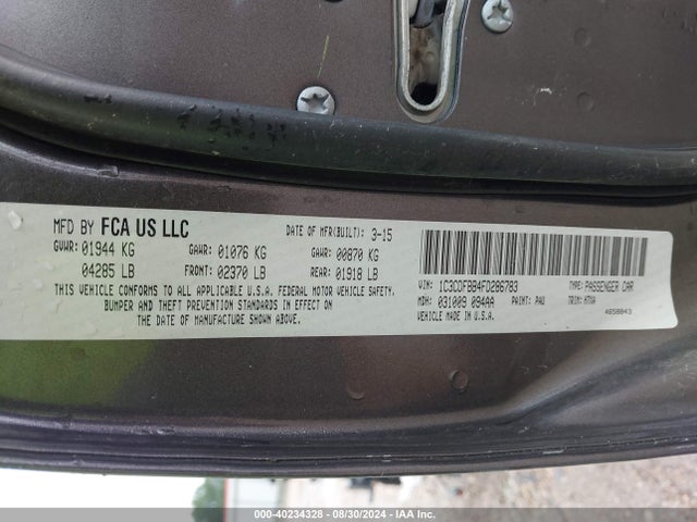 Dodge DART SXT 2015 1C3CDFBB4FD286783 Image 9