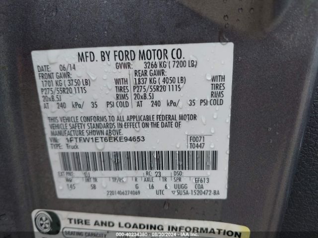1FTFW1ET6EKE94653 Ford F-150 Fx4