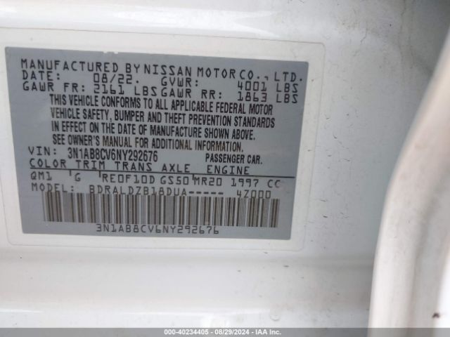3N1AB8CV6NY292676 Nissan Sentra Sv Xtronic Cvt