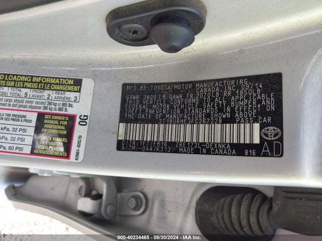 Toyota COROLLA LE 2015 2T1BURHE3FC267228 Image 9