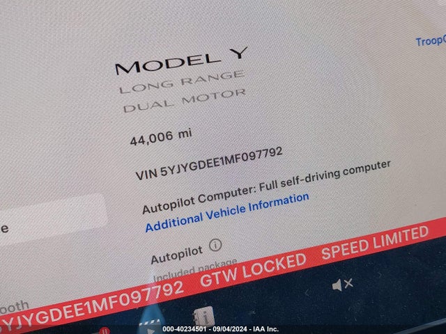 2021 TESLA MODEL Y 5YJYGDEE1MF097792 Photo 6