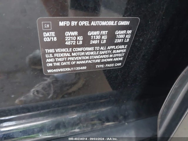 W04GV8SX9J1135489 Buick Regal Tourx Essence