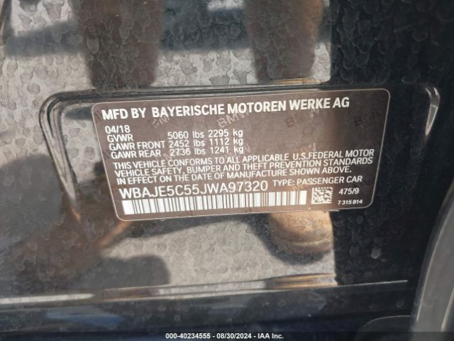 WBAJE5C55JWA97320 BMW 540I