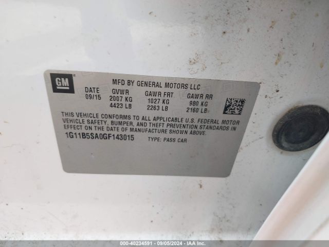 1G11B5SA0GF143015 Chevrolet Malibu Limited Ls