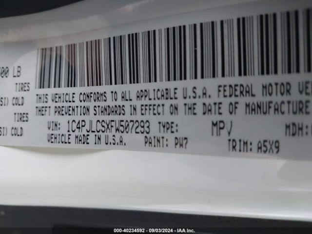 1C4PJLCSXFW507293 Jeep Cherokee Latitude