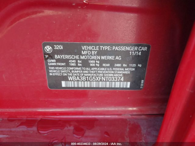 WBA3B1G5XFNT03374 BMW 320i