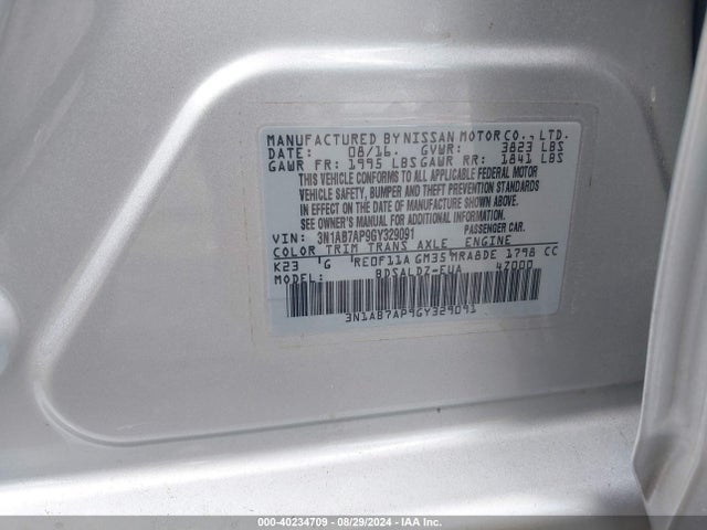 Nissan SENTRA SV 2016 3N1AB7AP9GY329091 Image 9