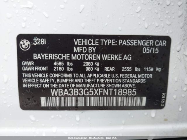WBA3B3G5XFNT18985 BMW 328i Xdrive