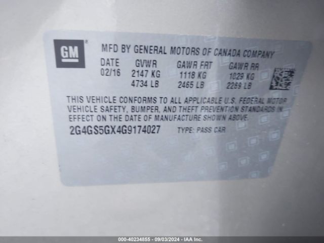 2G4GS5GX4G9174027 Buick Regal Turbo Premium Ii