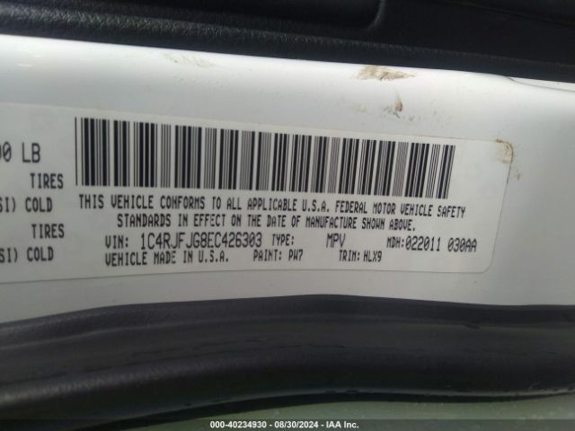 1C4RJFJG8EC426303 Jeep Grand Cherokee Summit