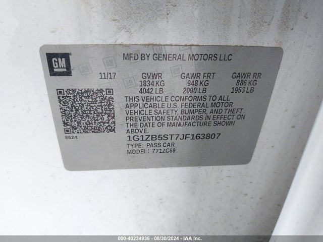 Chevrolet Malibu 1ls 2018 1G1ZB5ST7JF163807 Image 9