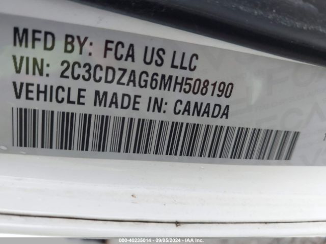 2C3CDZAG6MH508190 Dodge Challenger Sxt