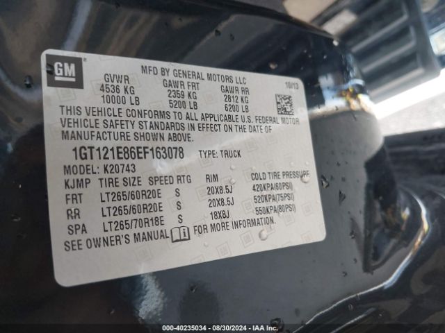 1GT121E86EF163078 GMC Sierra 2500hd Slt