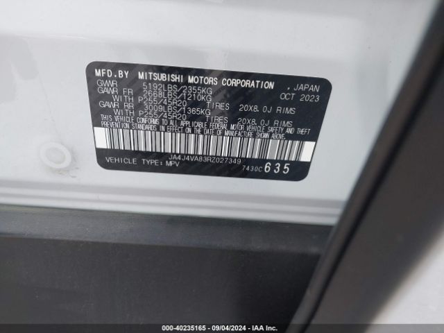 JA4J4VA83RZ027349 Mitsubishi Outlander Se 2.5 S-awc