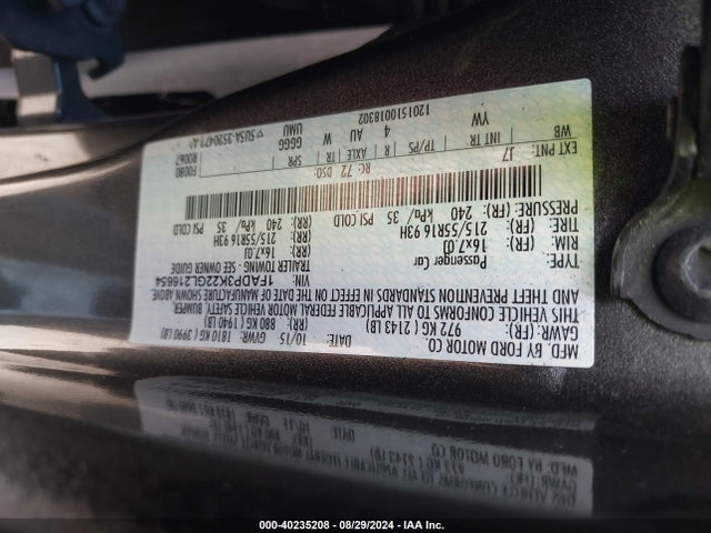 Ford FOCUS SE 2016 1FADP3K22GL216654 Image 9