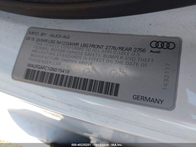 WAUFGAFC1GN015419 Audi A6 3.0t Premium Plus