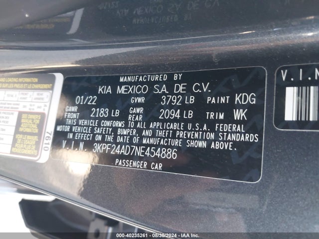 KIA Forte Lxs 2022 3KPF24AD7NE454886 Image 9