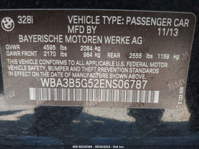 WBA3B5G52ENS06787 BMW 328i Xdrive