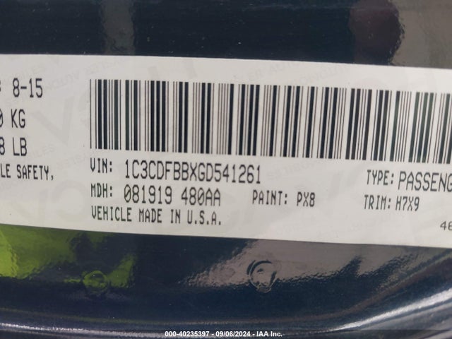 Dodge DART SXT 2016 1C3CDFBBXGD541261 Image 9