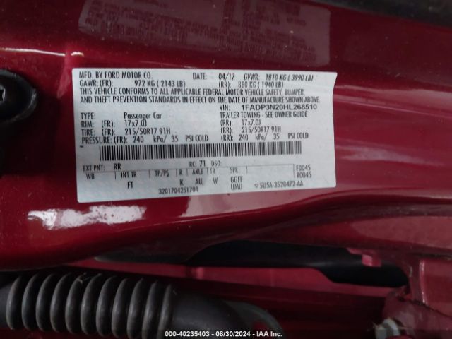 1FADP3N20HL268510 Ford Focus Titanium
