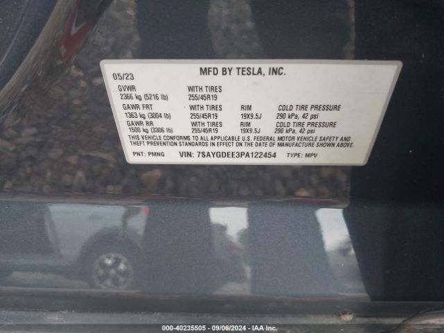 7SAYGDEE3PA122454 Tesla Model Y Awd/long Range Dual Motor All-wheel Drive
