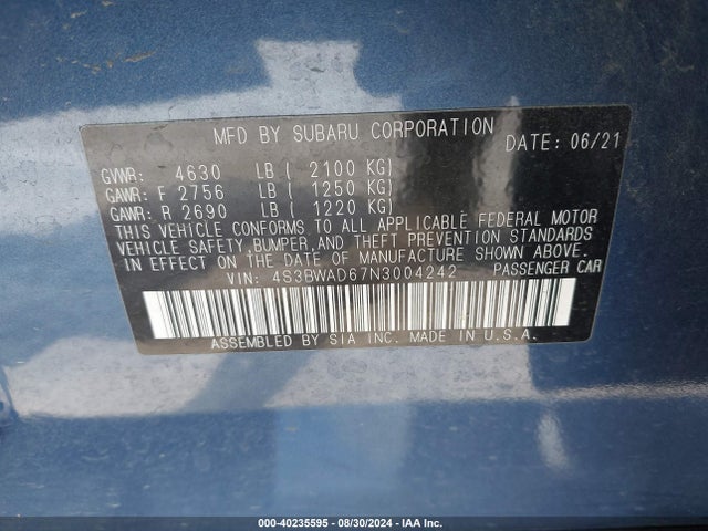 4S3BWAD67N3004242 Subaru Legacy Premium
