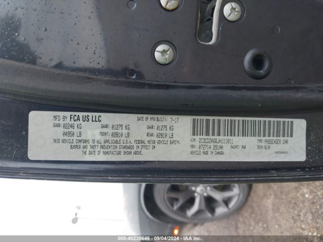 2C3CDZAG6JH111011 Dodge Challenger Sxt Plus
