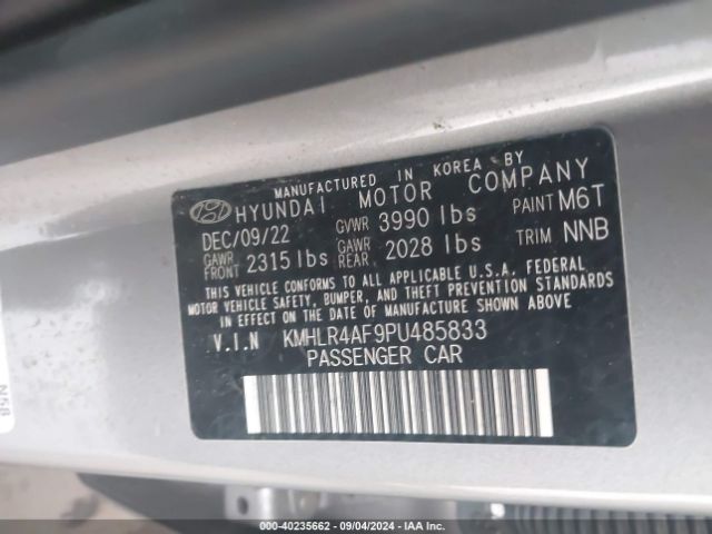 KMHLR4AF9PU485833 Hyundai Elantra N Line