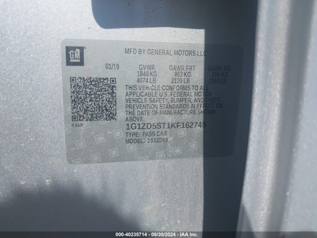 Chevrolet MALIBU LT 2019 1G1ZD5ST1KF162745 Image 9