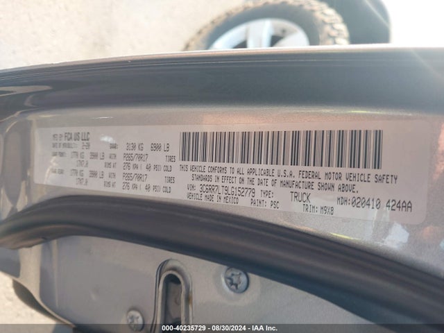 RAM 1500 Classic Slt  4x4 5'7 Box 2020 3C6RR7LT9LG152779 Image 9
