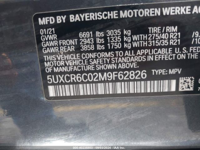 5UXCR6C02M9F62826 BMW X5 Xdrive40i