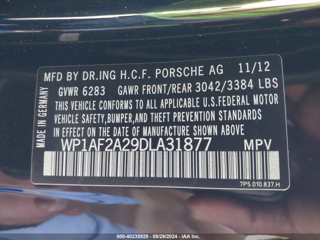 2013 PORSCHE CAYENNE WP1AF2A29DLA31877 Photo 8