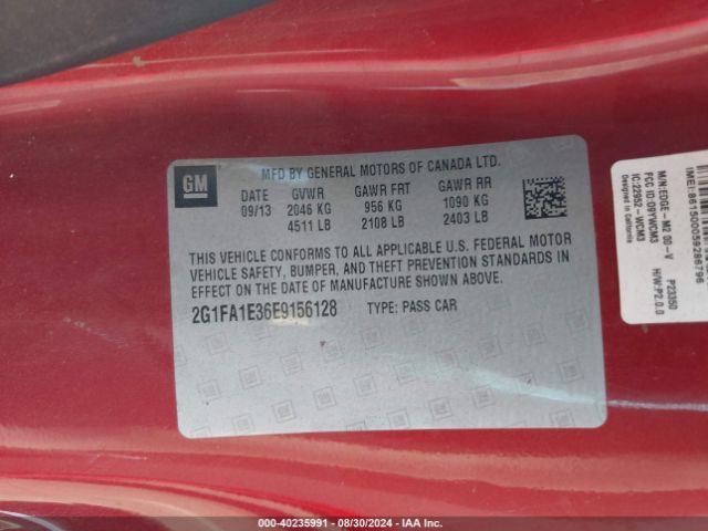 2G1FA1E36E9156128 Chevrolet Camaro 2ls