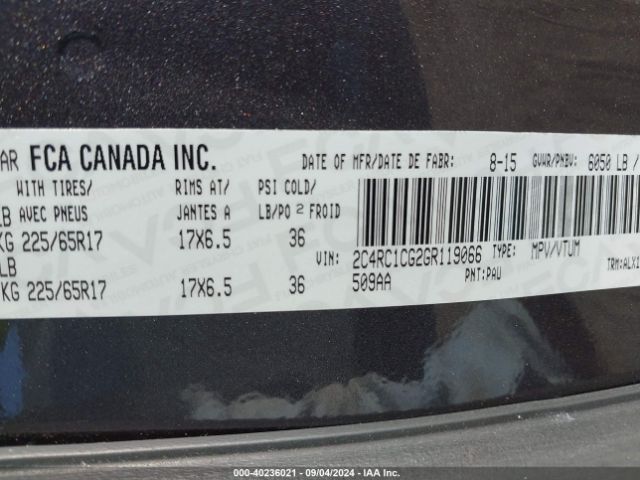 2C4RC1CG2GR119066 Chrysler Town & Country Touring-l