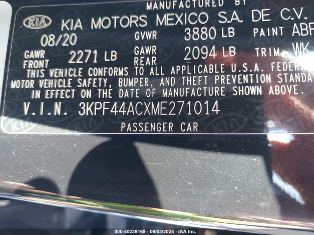 KIA Forte Gt Manual 2021 3KPF44ACXME271014 Image 9