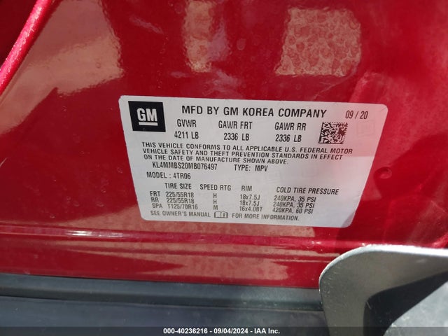 KL4MMBS20MB076497 Buick Encore Gx Fwd Preferred