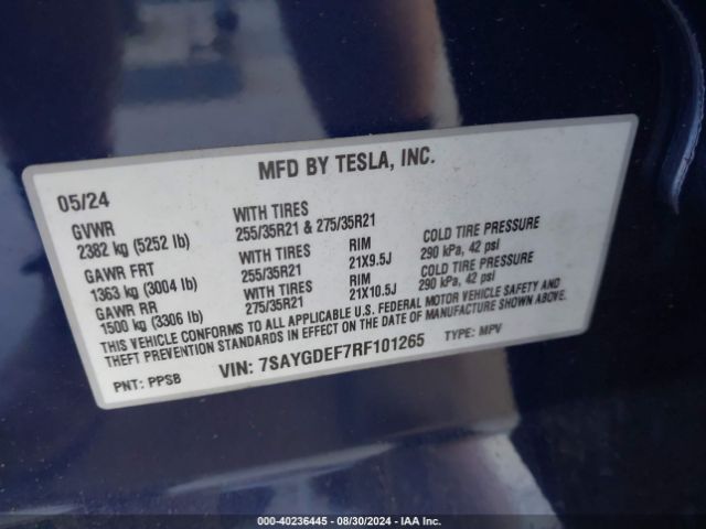 7SAYGDEF7RF101265 Tesla Model Y Performance Dual Motor All-wheel Drive