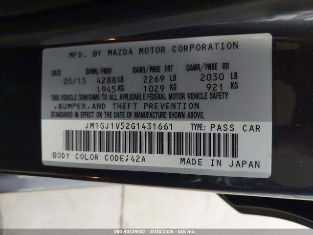 Mazda Mazda6 I Touring 2016 JM1GJ1V52G1431661 Image 9