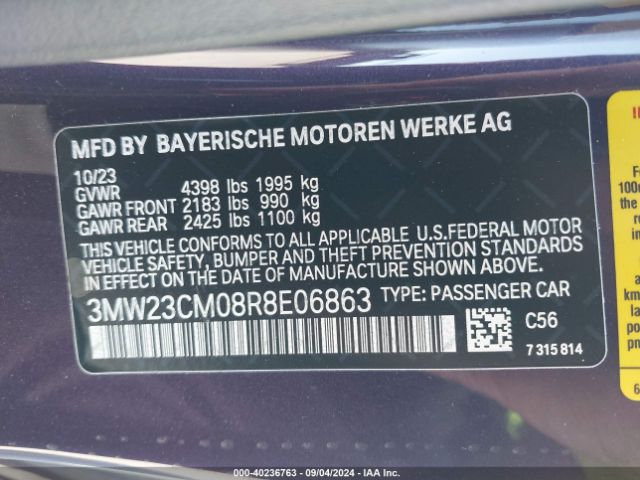 3MW23CM08R8E06863 BMW 230 I