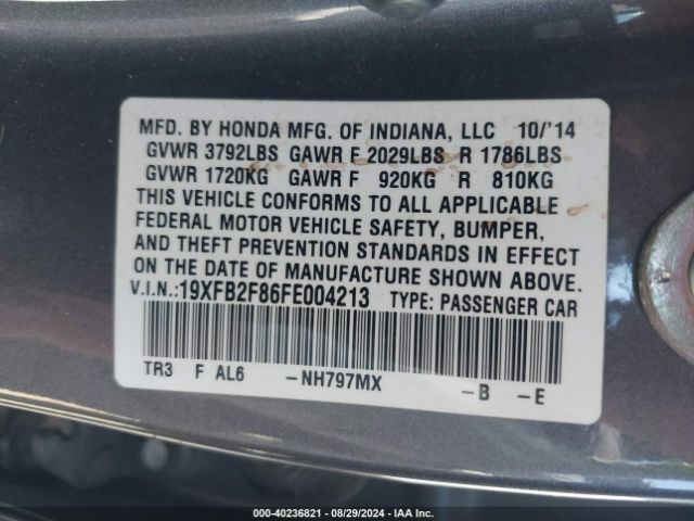 19XFB2F86FE004213 Honda CIVIC EX