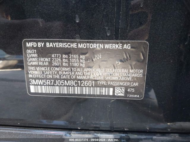 3MW5R7J05M8C12601 BMW 330i Xdrive