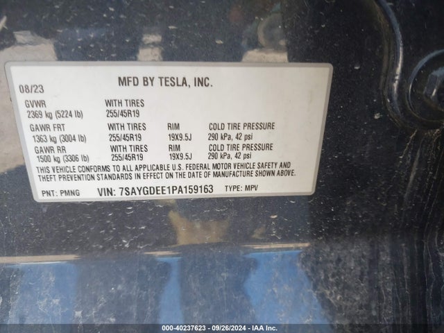 2023 TESLA MODEL Y 7SAYGDEE1PA159163 Photo 8