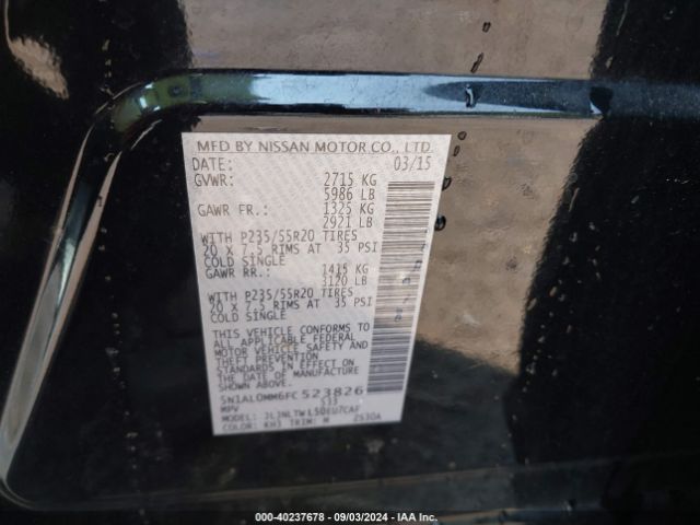 5N1AL0MM6FC523826 Infiniti QX60