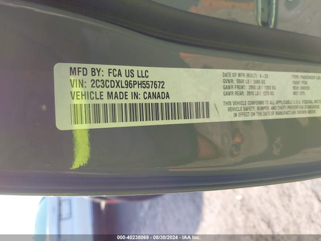 Dodge Charger Srt Jailbreak 2023 2C3CDXL96PH557672 Image 9