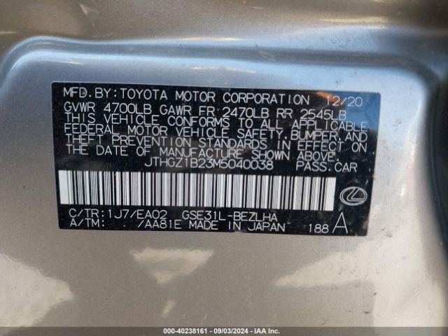 JTHGZ1B23M5040038 Lexus Is 350 F Sport